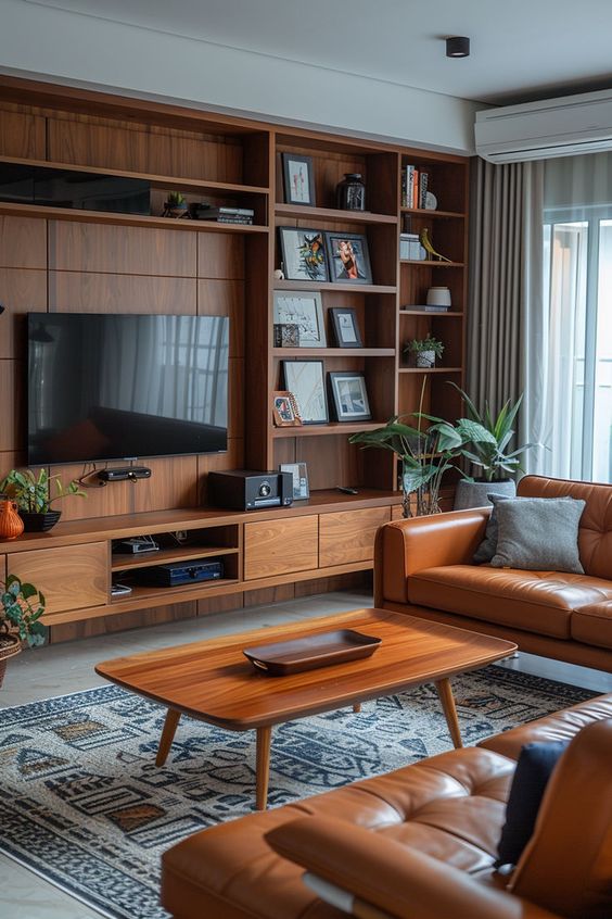 mid century modern interior design in an apartment