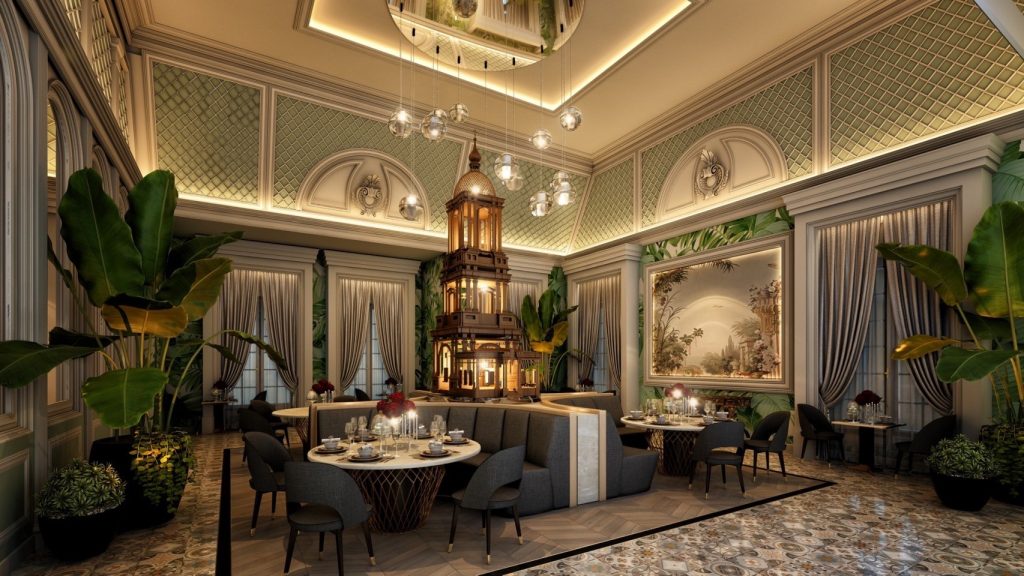 luxury interior design for business restaurant